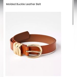 NWT-LOFT Cognac Molded Buckle Leather Belt-Medium